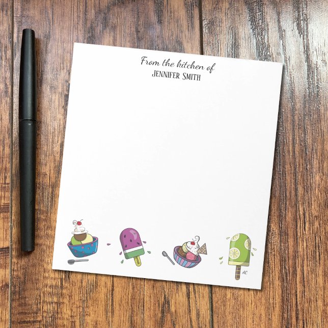 Fun Ice Creams Personalisiert Notepad Notizblock (Von Creator hochgeladen)