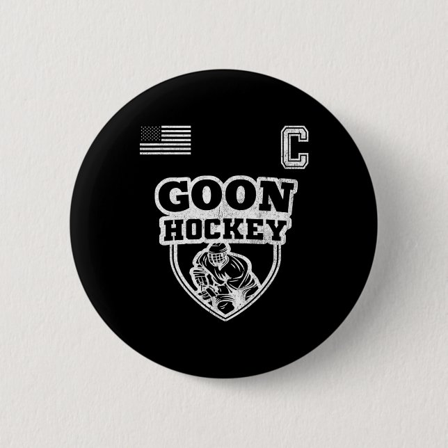 Fun Ice Hockey - Team Goon Captain Button (Vorderseite)
