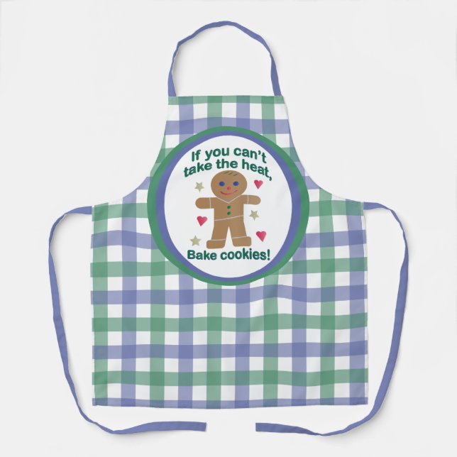Fun "If You Can't Take the Heat" Gingerbread Man Schürze (Vorderseite)