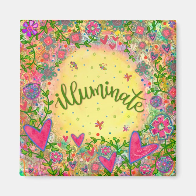 Fun Illuminiert Hübsche Blüten Moderne Inspirivitä Magnet (Vorne)