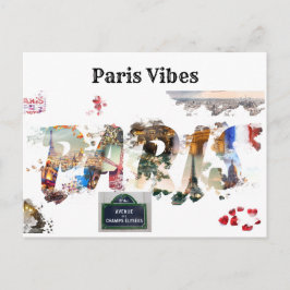 Fun Illustration Paris Historic Sehenswürdigkeit P Postkarte