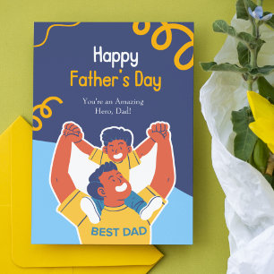 Fun Illustriert Vatertag Card   Bester Vater Karte