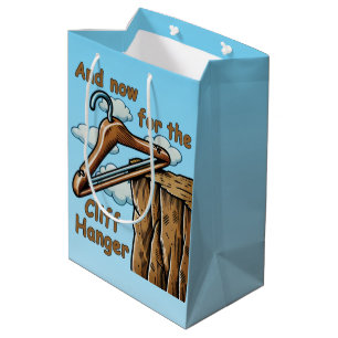Fun Image of Cliff Hanger with Playful Wordplay Mittlere Geschenktüte