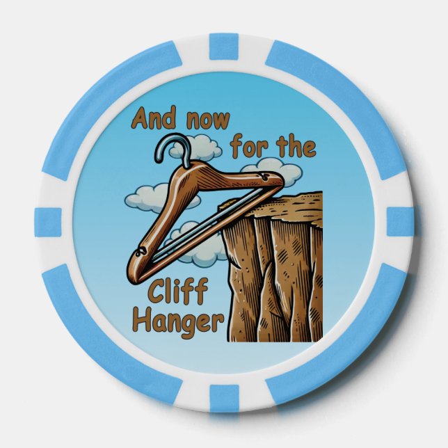 Fun Image of Cliff Hanger with Playful Wordplay Pokerchips (Vorderseite)