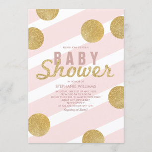 Fun Imitate Gold Glitzer Pink Kinderdusche laden e Einladung