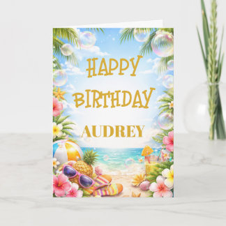 Fun in the Sun Custom Birthday Karte
