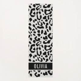 Fun Individuelle Name Snow Leopard Tierdruckmuster Yogamatte