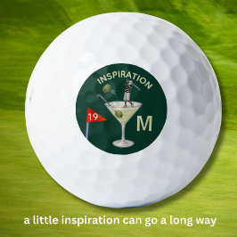 Fun Inspirational 19th Hole Cocktail Monogram  Golfball