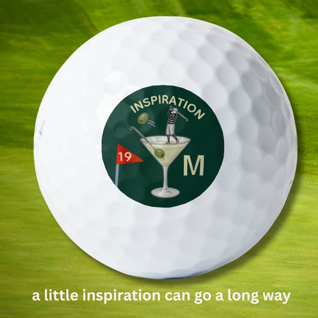 Fun Inspirational 19th Hole Cocktail Monogram  Golfball (Von Creator hochgeladen)