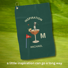 Fun Inspirational 19th Hole Cocktail Monogram Name Golfhandtuch