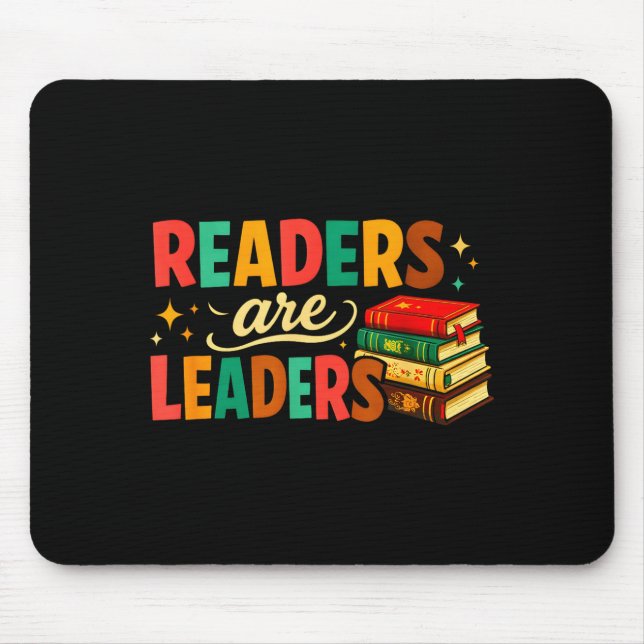 Fun inspiring readers are leaders book lovers mousepad (Vorne)