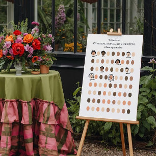 Fun Interactive Wedding Doodle Gästebuchsignatur Poster
