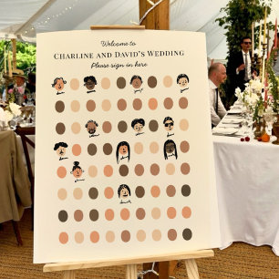 Fun Interactive Wedding Doodle Gästebuchsignatur Poster