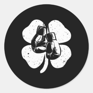 Fun Irish Boxing Kleeblatts Kostüm St Patrick's Da Runder Aufkleber