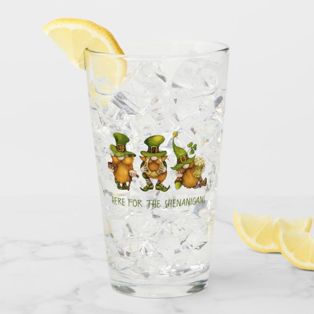 Fun Irish Gnomes Shenanigans St Patrick's Day Glas (Vorderseite Ice)