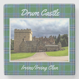 Fun Irvine/Irving Clan Drum Castle & Tartan Steinuntersetzer