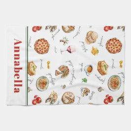 Fun Italian Food Lover Kitchen Geschirrtuch