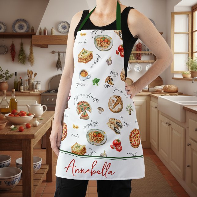 Fun Italian Food Lover Kitchen Script Schürze (Von Creator hochgeladen)