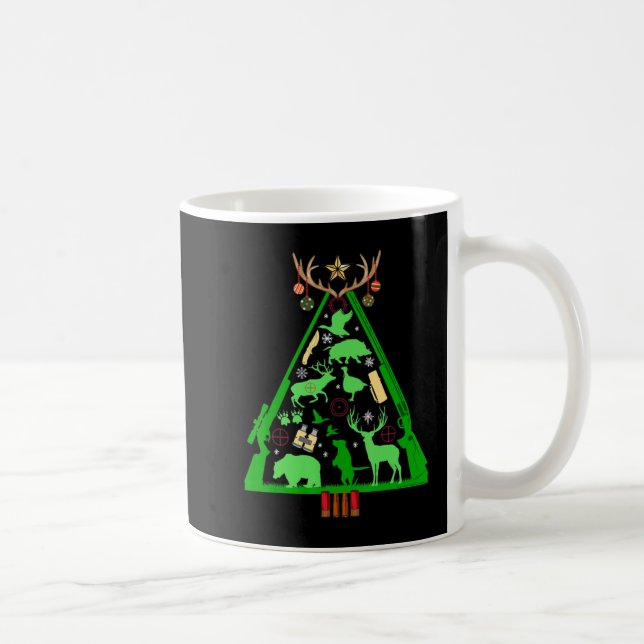 Fun Jagd Hirsch und Elk Hunter Weihnachtsbaum Hun Kaffeetasse (Rechts)