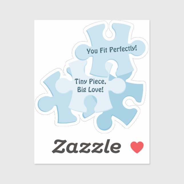 Fun Jigsaw Puzzle Blue Birthday Motto Favor Aufkleber (Blatt)