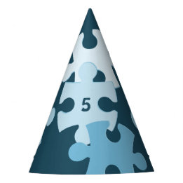 Fun Jigsaw Puzzle Kids' 5th Happy Birthday Blue Partyhütchen