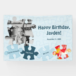 Fun Jigsaw Puzzle Theme Image Text Happy Birthday  Banner