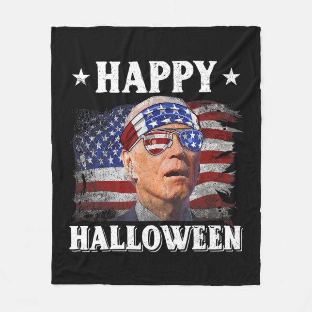 Fun Joe Biden Happy Halloween Confused th of July  Fleecedecke (Vorderseite)
