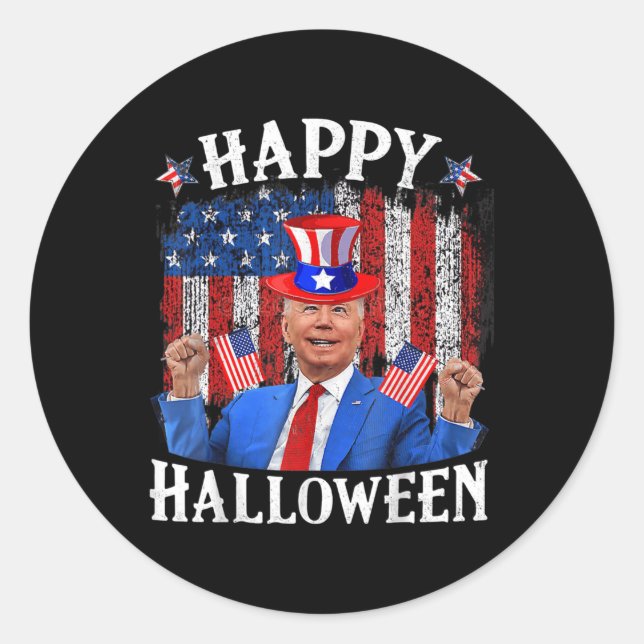 Fun Joe Biden Happy Halloween For Fourth Of July M Runder Aufkleber (Vorderseite)