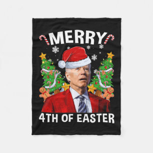 Fun Joe Biden Weihnachtsfeier Weihnachtsmannmütze  Fleecedecke