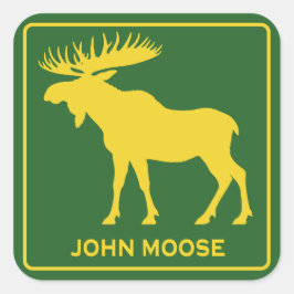 Fun John Moose Parody Farmer  Quadratischer Aufkleber