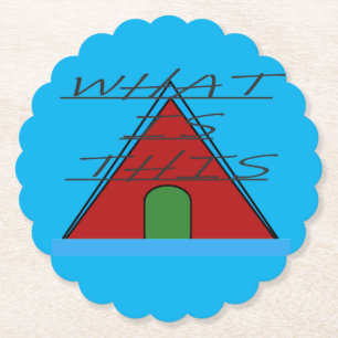 FUN JOKE PUZZLE WORTE FRAGE BLAU UND DUNKELROT UNTERSETZER