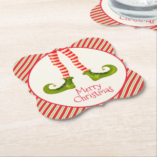 Fun Jolly Christmas Elf Legs Holiday Bracket Untersetzer