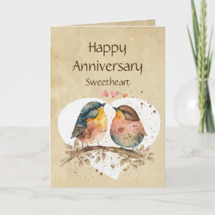 Fun Jubiläum Sweetheart Love Vogel Spaß Karte