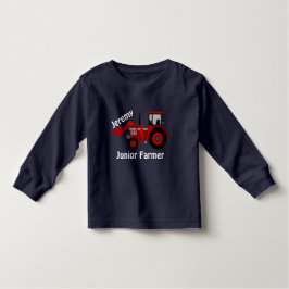 Fun "Junior Bauer" und "Name" Red Loader Traktor Kleinkind T-shirt
