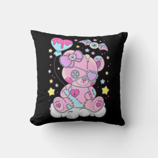 Fun Kawaii Pastel Goth Niedlicher Creepy Bär Anime Kissen