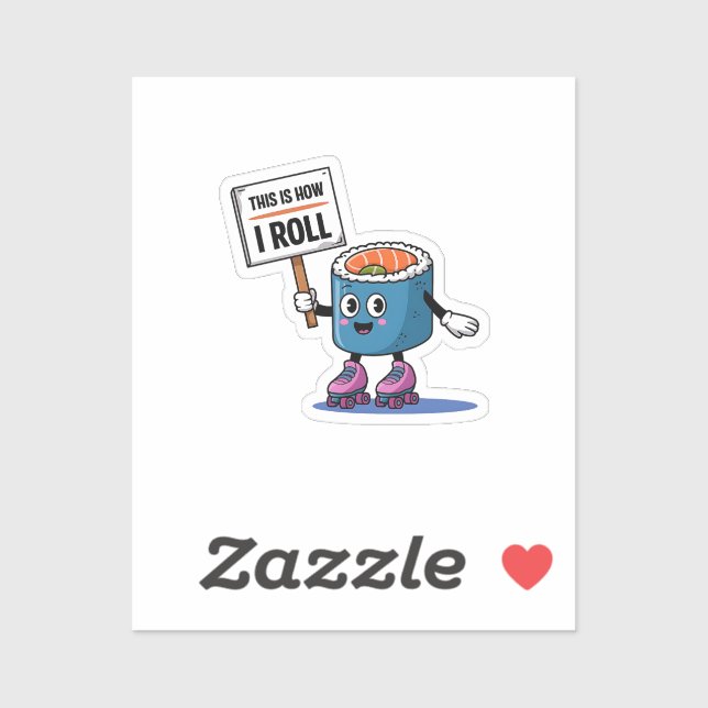 Fun Kawaii Sushi Rolli Aufkleber (Blatt)