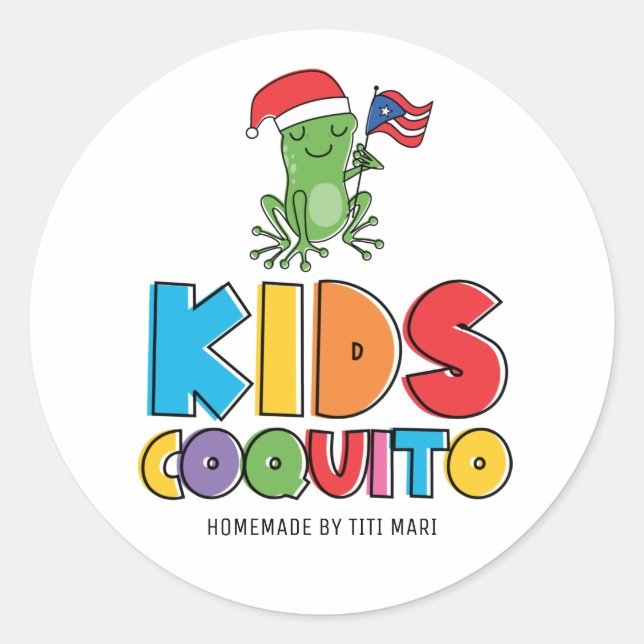 Fun Kids Coquito Runder Aufkleber (Vorderseite)