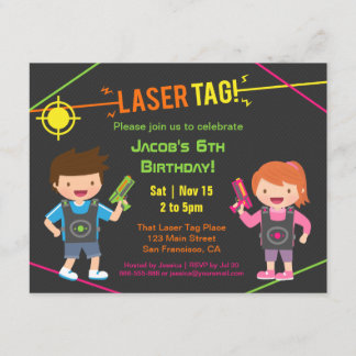 Fun Kids Laser Tag Geburtstagsparty Einladungen