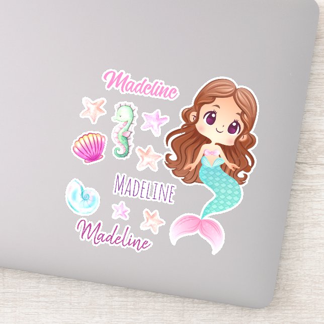 Fun Kid's Mermaid Name Set Aufkleber (Detail)