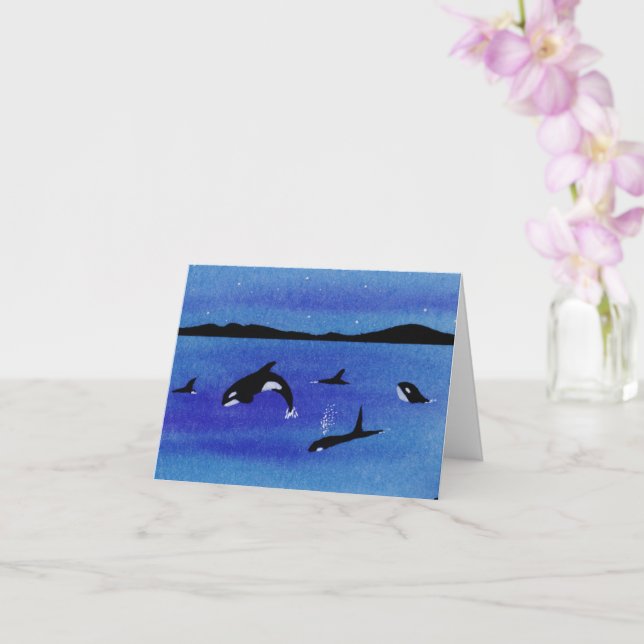 Fun Killer Whales Card Karte (Orchidee)
