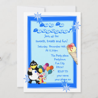 Fun-Kindergeburtstag-Party Einladung