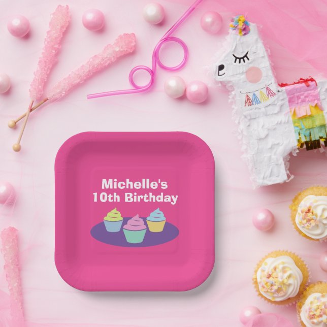 Fun Kind's cupcake Geburtstagsparty Brink Pappteller (Party)