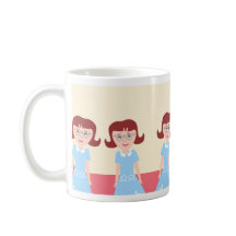 Fun Kitschy Fifties Gal Niedlich Retro Illustratio