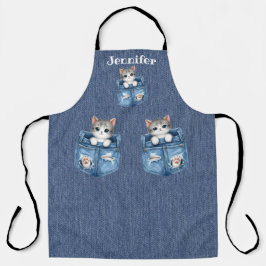 Fun Kitten Chat Tout-Sur-Imprimer Tablier