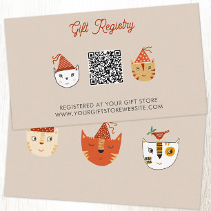 Fun Kitty Cat Baby Shower Geschenk Registrierung Q Begleitkarte