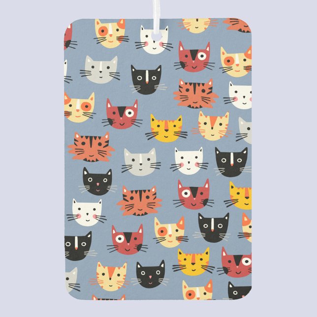 Fun Kitty Cat Pattern Blau Autolufterfrischer (Fun kitty cat pattern car or vehicle air freshener)