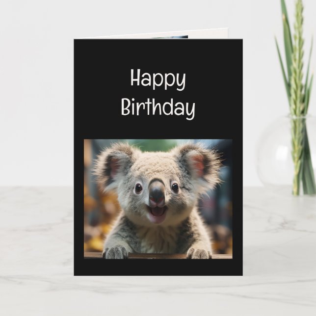 Fun Koala Bear Koala-tea Birthday Animal Spaß Karte (Vorderseite)