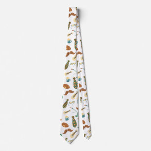Fun Krawatte Pfeifen Angelrute Hammer Bierbrille T