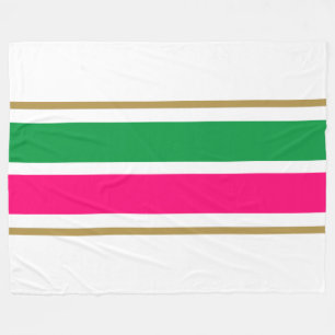 Fun kühl leuchtend rosa Kelly Green Racing Streife Fleecedecke