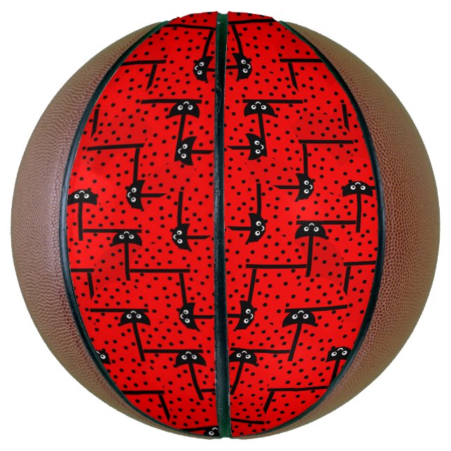 Fun Ladybugs - rotes Muster Basketball (Vertikal)